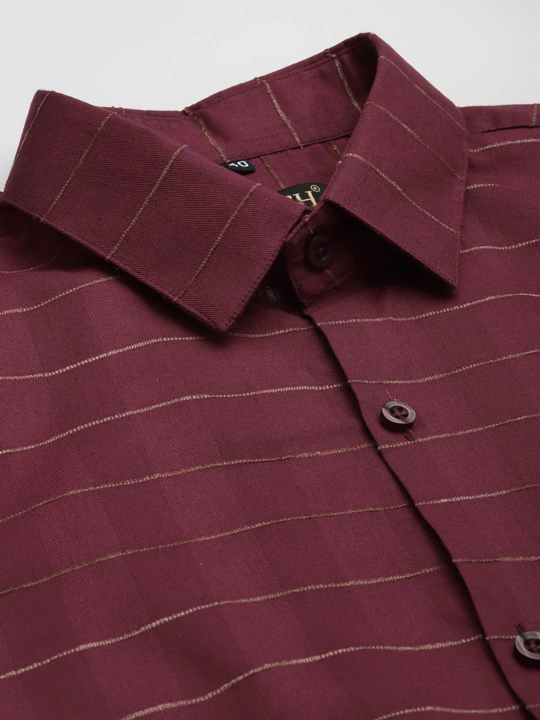 Jainish Men's Formal Cotton Horizontal Striped Shirt ( SF 790Maroon )