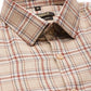 Jainish Men's Cotton Checked Formal Shirts ( SF 791Brown )