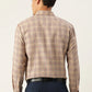 Jainish Men's Cotton Checked Formal Shirts ( SF 791Brown )