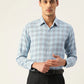 Jainish Men's Cotton Checked Formal Shirts ( SF 791Sky )