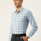 Jainish Men's Cotton Checked Formal Shirts ( SF 791Sky )