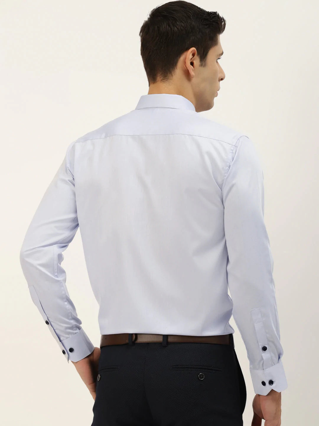 Jainish Men's Solid Formal Cotton Shirt ( SF 792Sky )