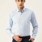 Jainish Men's  Cotton Striped Formal Shirts ( SF 795Light-Blue )