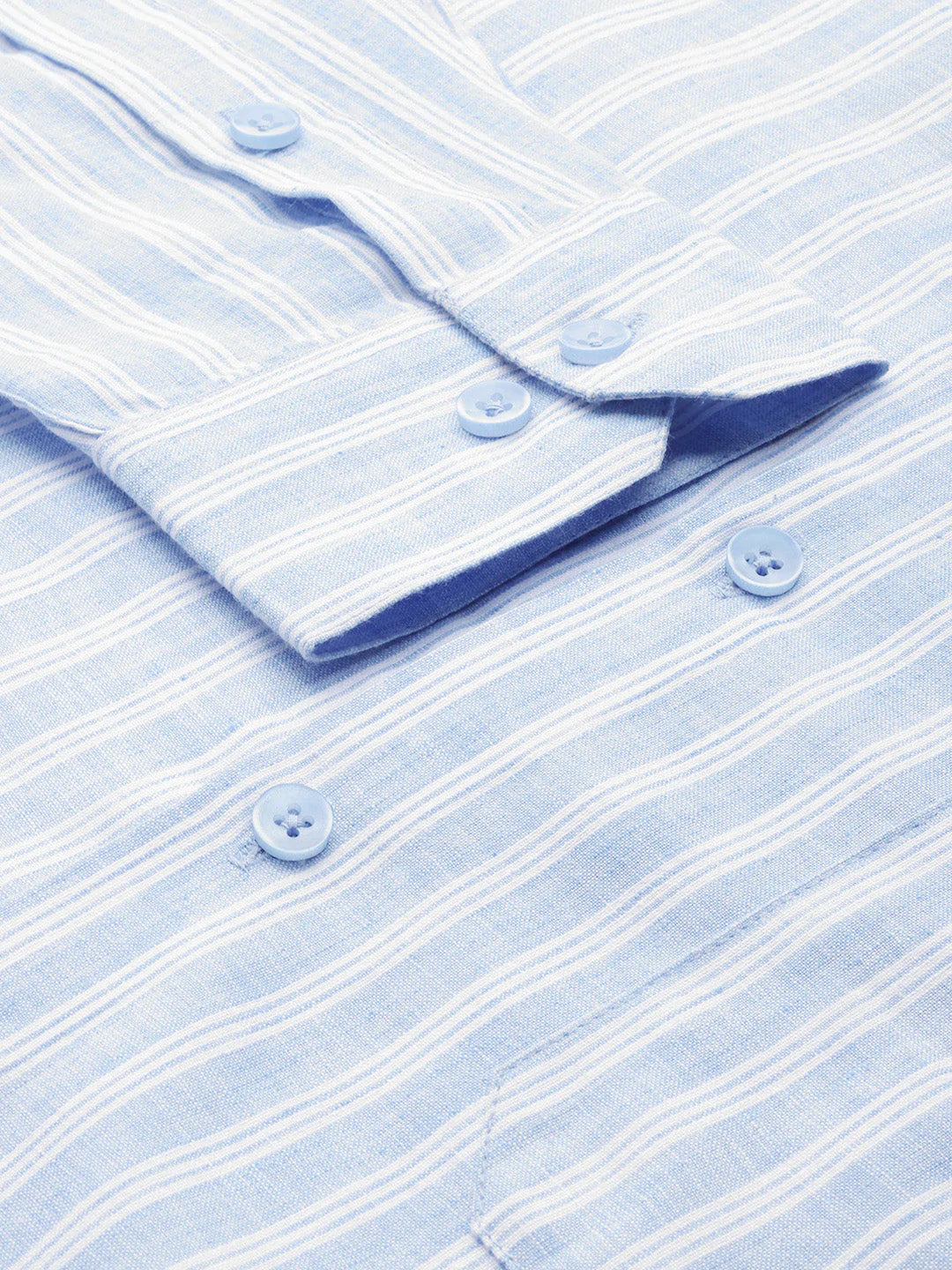 Jainish Men's  Cotton Striped Formal Shirts ( SF 795Light-Blue )