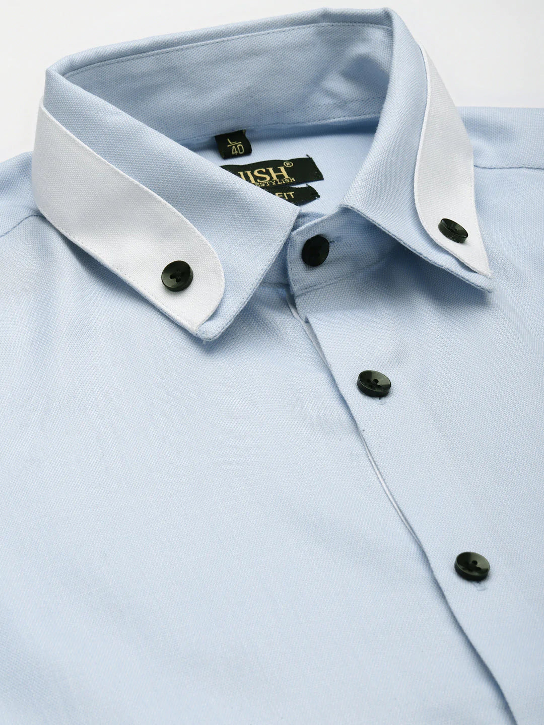 Jainish Men's  Cotton Solid Formal Shirts ( SF 796Sky )