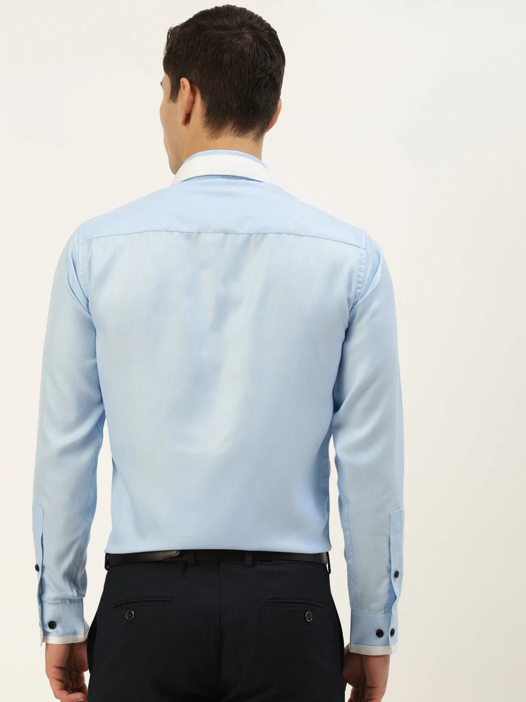 Jainish Men's  Cotton Solid Formal Shirts ( SF 796Sky )