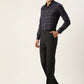 Jainish Men's Cotton Checked Formal Shirts ( SF 797Navy )