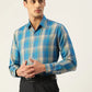 Jainish Men's Cotton Checked Formal Shirts ( SF 798Sky )