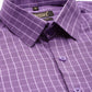 Jainish Men's Cotton Checked Formal Shirts ( SF 800Voilet )