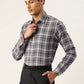 Jainish Men's Cotton Checked Formal Shirts ( SF 803Grey )