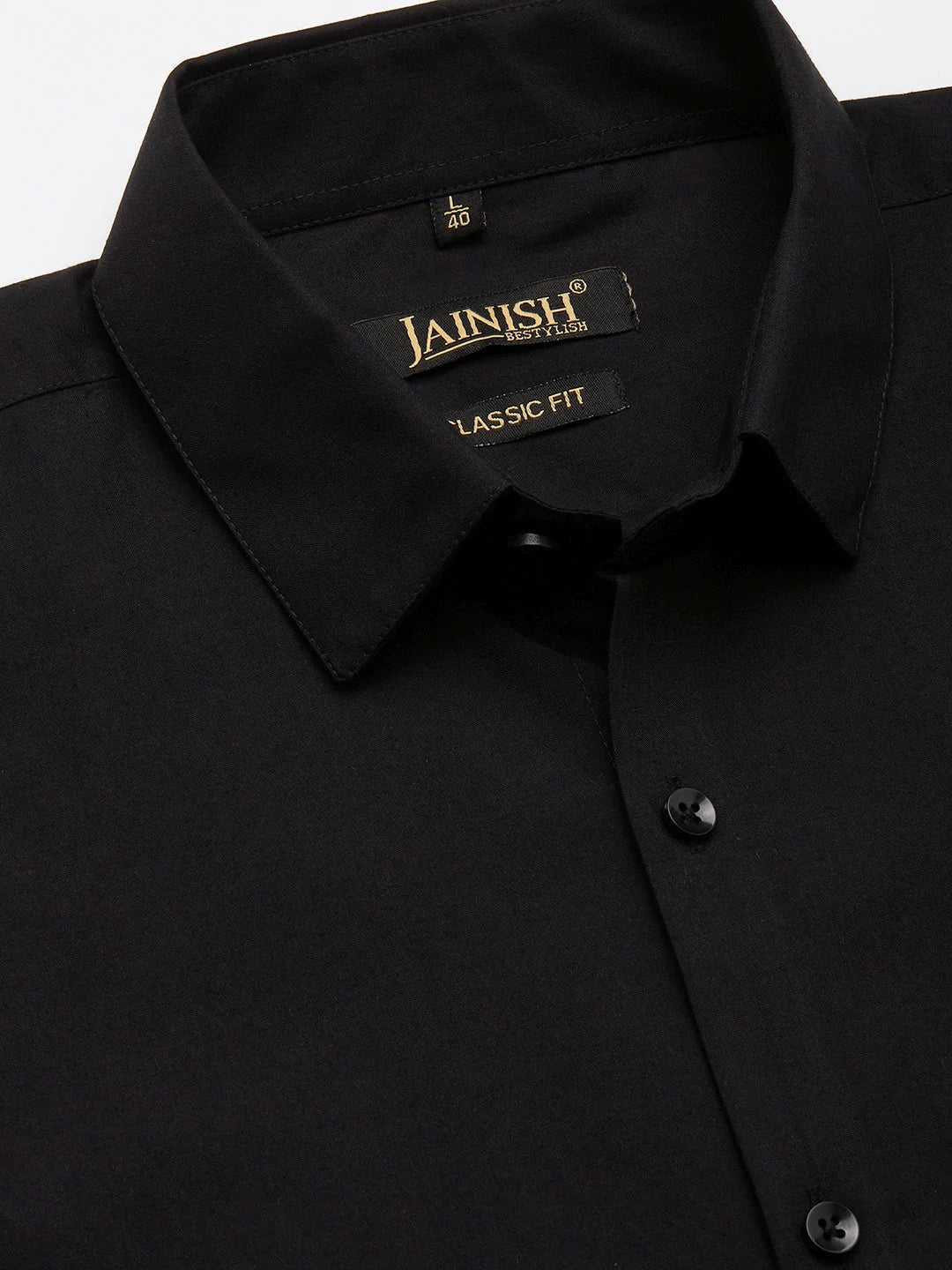 Jainish Men's Cotton Printed Formal Shirts ( SF 806Black )