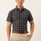 Jainish Men's Cotton Checked Half Sleeve Formal Shirts ( SF 808Black )