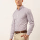 Jainish Men's Cotton Checked Button Down Collar Formal Shirts ( SF 809Light-Purple )