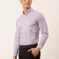 Jainish Men's Cotton Checked Button Down Collar Formal Shirts ( SF 809Purple )