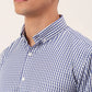 Jainish Men's Cotton Checked Button Down Collar Formal Shirts ( SF 810Blue )