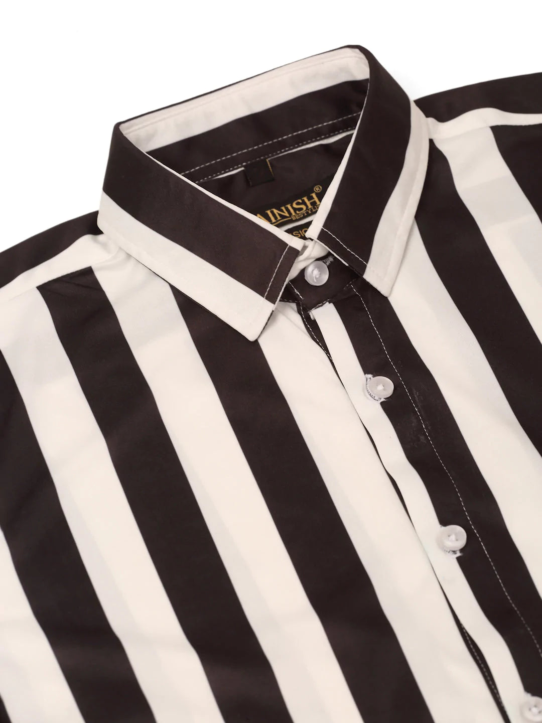 Jainish Men's Lycra Striped Half Sleeve Formal Shirts ( SF 812White )