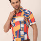 Jainish Men's Lycra Printed Half Sleeve Formal Shirts ( SF 814Navy )