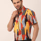 Jainish Men's Lycra Printed Half Sleeve Formal Shirts ( SF 814Yellow )