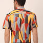 Jainish Men's Lycra Printed Half Sleeve Formal Shirts ( SF 814Yellow )