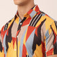 Jainish Men's Lycra Printed Half Sleeve Formal Shirts ( SF 814Yellow )