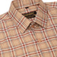 Jainish Men's Cotton Checked Half Sleeve Formal Shirts ( SF 815Brown )