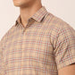 Jainish Men's Cotton Checked Half Sleeve Formal Shirts ( SF 815Brown )