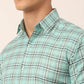 Jainish Men's Cotton Checked Half Sleeve Formal Shirts ( SF 815Green )