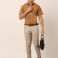 Jainish Men's Cotton Striped Half Sleeve Formal Shirts ( SF 816Mustard )