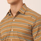 Jainish Men's Cotton Striped Half Sleeve Formal Shirts ( SF 816Mustard )