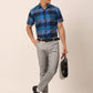 Jainish Men's Cotton Checked Half Sleeve Formal Shirts ( SF 817Blue )