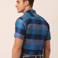 Jainish Men's Cotton Checked Half Sleeve Formal Shirts ( SF 817Blue )