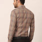Jainish Men's Cotton Checked Formal Shirts ( SF 819Brown )