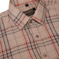 Jainish Men's Cotton Checked Formal Shirts ( SF 819Brown )