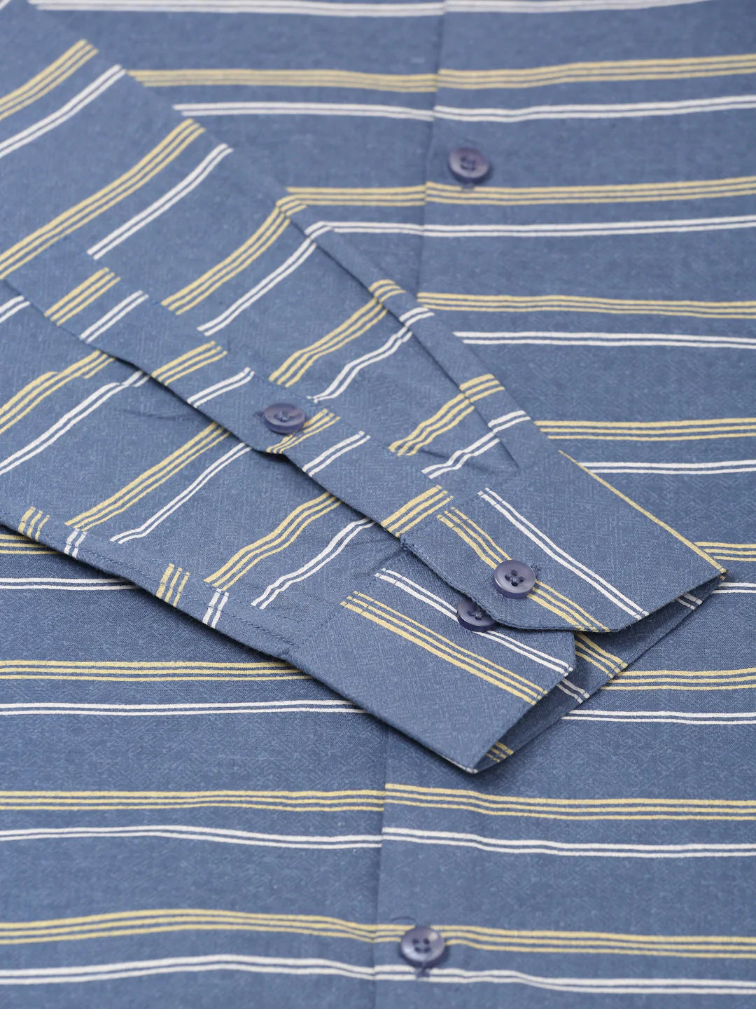 Jainish Men's  Cotton Striped Formal Shirts ( SF 820Blue )
