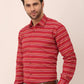 Jainish Men's  Cotton Striped Formal Shirts ( SF 820Maroon )