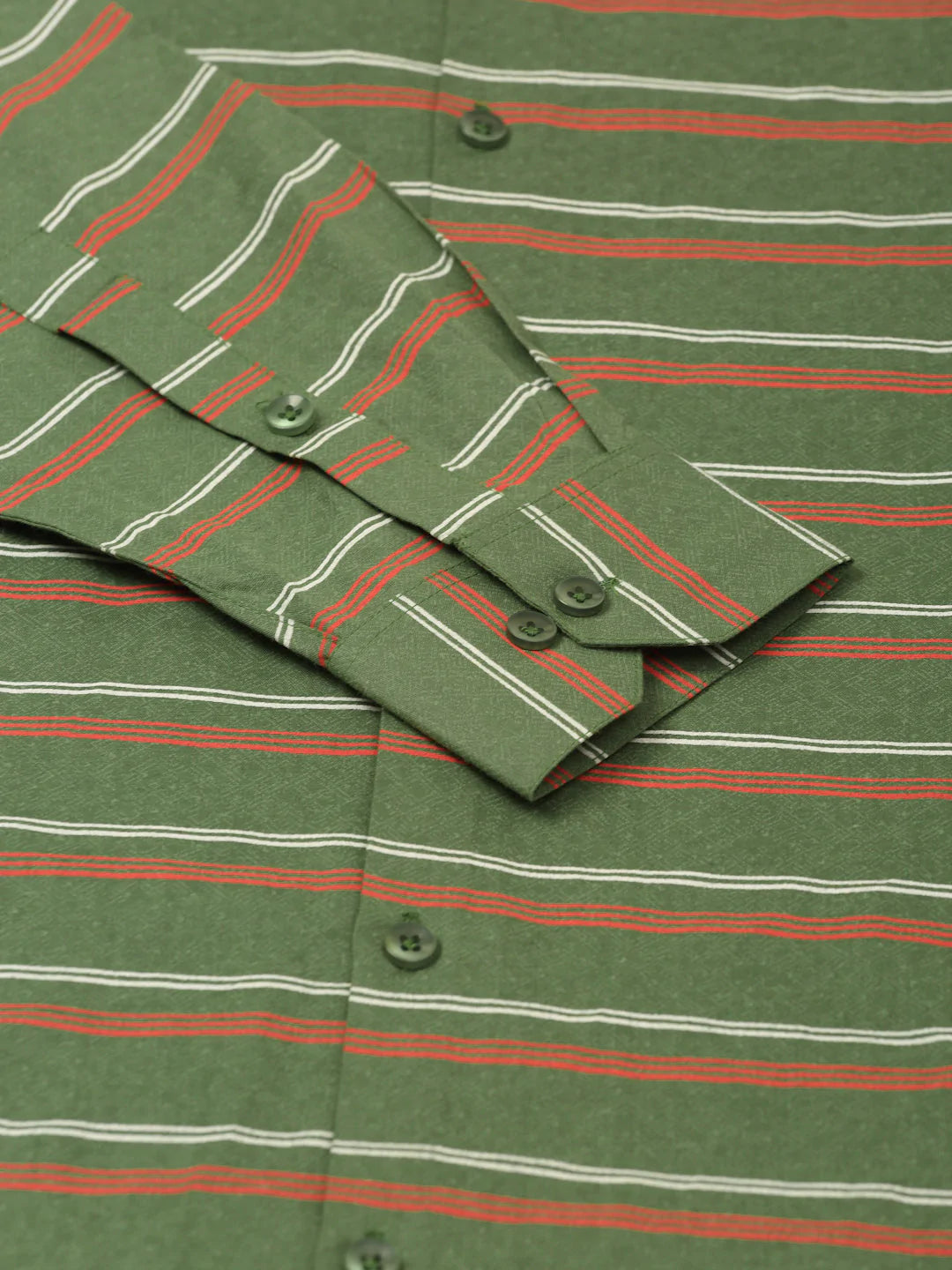 Jainish Men's  Cotton Striped Formal Shirts ( SF 820Olive )