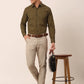 Jainish Men's  Cotton Printed Formal Shirts ( SF 821Olive )