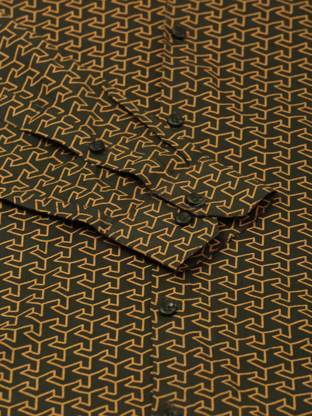 Jainish Men's  Cotton Printed Formal Shirts ( SF 821Olive )