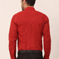 Jainish Men's  Cotton Printed Formal Shirts ( SF 821Red )