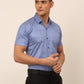 Men's Cotton Striped Formal Shirts ( SF 824Blue )