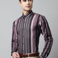 Men Wine and Black Classic Striped Formal Shirt ( SF 832Wine )