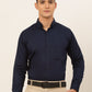 Jainish Men's Cotton Solid Formal Shirt's ( SF 835Navy )