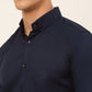 Jainish Men's Cotton Solid Formal Shirt's ( SF 835Navy )