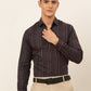 Jainish Men's Cotton Checked Formal Shirts ( SF 836Brown )