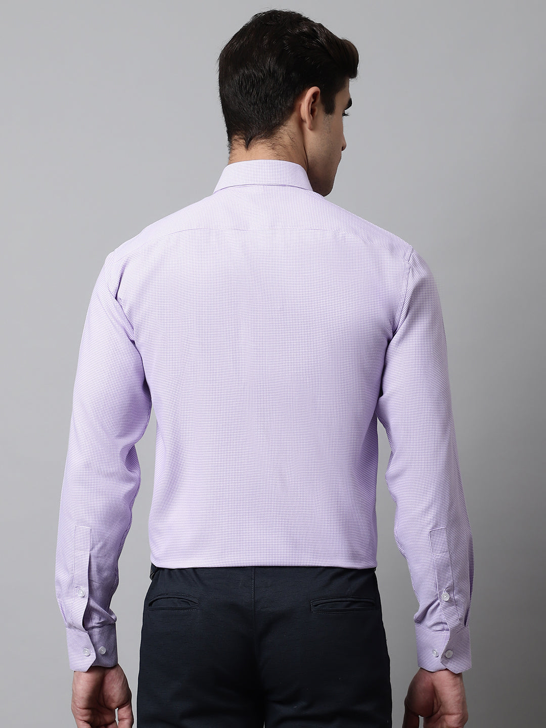 Men Purple Checks Pure Cotton Formal Shirt ( SF 849Purple )