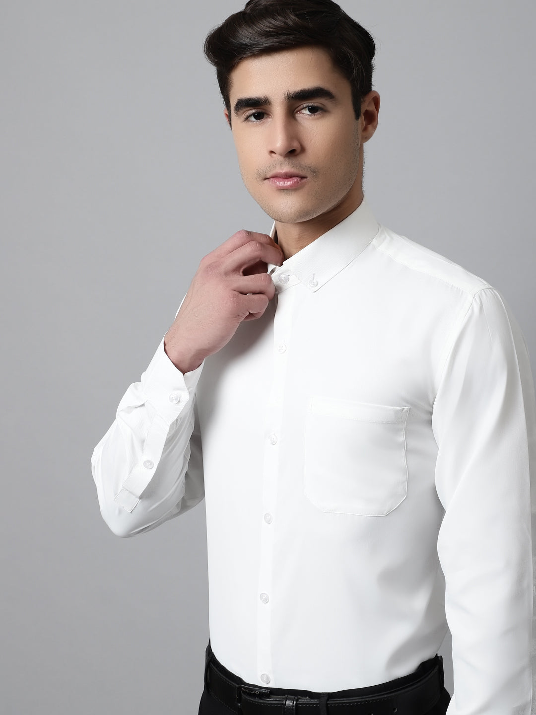 Men White Classic Cotton Formal Shirt ( SF 858White )