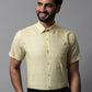 Men Yellow Woven Design Short Sleeves Formal Shirt ( SF 864Yellow )