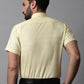 Men Yellow Woven Design Short Sleeves Formal Shirt ( SF 864Yellow )