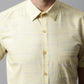 Men Yellow Woven Design Short Sleeves Formal Shirt ( SF 864Yellow )
