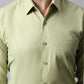 Men Pista Green Classic Slim Fit Solid Formal Shirt ( SF 867Pista )